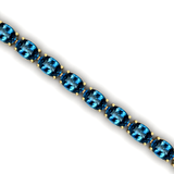 London Blue Topaz Tennis Bracelet: 14k Yellow Gold Bridal Jewelry - GeumJewels