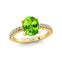 Oval Solitaire Peridot with Accent Diamonds Engagement Ring - GeumJewels