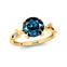 Criss Cross Nature Inspired Diamond Ring  with Round London Blue Topaz - GeumJewels