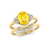 Yellow Sapphire Gold Ring With Stackable Diamond Band - GeumJewels