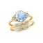 Rainbow Moonstone Gold Ring with Stackable Diamond Band - GeumJewels