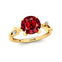 Criss Cross Nature Inspired Diamond Ring  with Round Garnet - GeumJewels