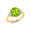 Trio Diamond Engagement Ring with Oval Cut Peridot - GeumJewels