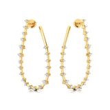 Teardrop Style Distant Diamond Drop Earrings