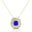 Double Halo Diamond Cushion Cut Tanzanite Necklace - GeumJewels