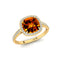 Halo Diamond Engagement Ring with Cushion Cut Citrine - GeumJewels