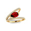 Fashionable V Shaped Diamond Ring with Pear Cut Garnet - GeumJewels