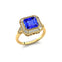 Vintage Style Square Cut Tanzanite Diamond Ring - GeumJewels