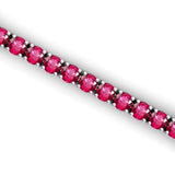 2mm Round Pink Sapphire Tennis Bracelet