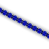 2mm Round Blue Sapphire Tennis Bracelet