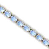 Rainbow Moonstone Tennis Bracelet: 14k Yellow Gold Bridal Jewelry - GeumJewels