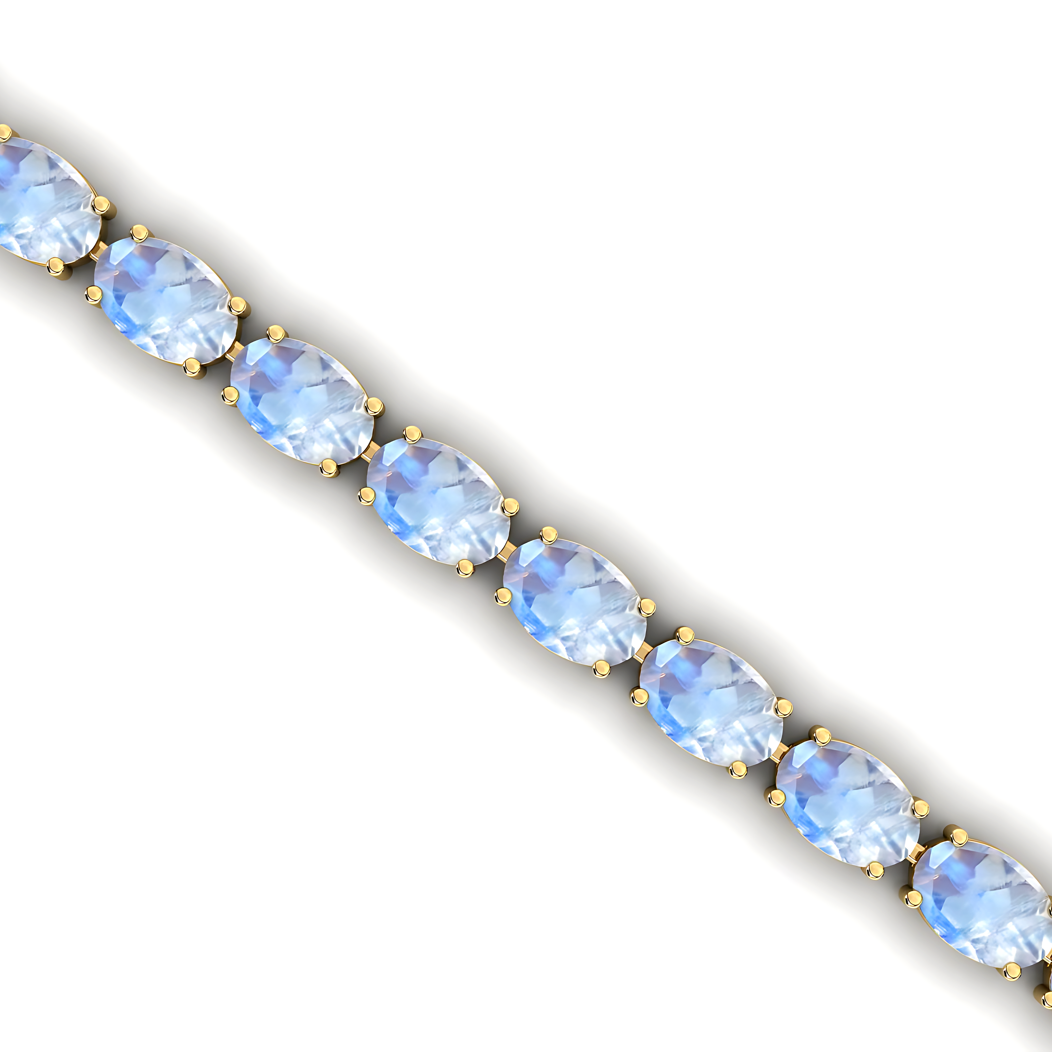 Rainbow Moonstone Tennis Bracelet: 14k Yellow Gold Bridal Jewelry - GeumJewels