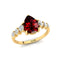 Pear Cut Garnet with Graduated Diamonds Ring - GeumJewels