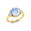 Trio Diamond Engagement Ring with Oval Cut Moonstone - GeumJewels