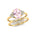 Morganite Gold Ring With Stackable Diamond Band - GeumJewels