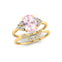 Morganite Gold Ring With Stackable Diamond Band - GeumJewels