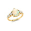 Pear Cut Opal with Graduated Diamonds Ring - GeumJewels