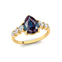Pear Cut Alexandrite with Graduated Diamonds Ring - GeumJewels