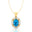 Vintage Style Oval Shaped Swiss Blue Topaz Halo Set with Diamond Accents - GeumJewels
