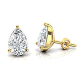 Lab Diamond Pear Solitaire Stud Earrings