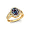 Solitaire Oval Alexandrite Split Shank Diamond Engagement Ring - GeumJewels
