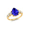 Pear Cut Tanzanite with Graduated Diamonds Ring - GeumJewels