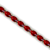 Ruby Tennis Bracelet: 14kt Rose Gold Gemstone Bridal Jewelry - GeumJewels