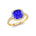 Halo Diamond Engagement Ring with Cushion Cut Tanzanite - GeumJewels