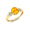 Criss Cross Diamond Ring with Oval Cut Citrine - GeumJewels
