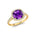 Halo Diamond Engagement Ring with Cushion Cut Amethyst - GeumJewels