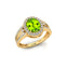 Solitaire Oval Peridot Split Shank Diamond Engagement Ring - GeumJewels