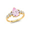 Pear Cut Morganite with Graduated Diamonds Ring - GeumJewels