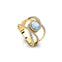 Solitaire Round Moonstone Cocktail Diamond Ring - GeumJewels