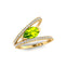 Fashionable V Shaped Diamond Ring with Pear Cut Peridot - GeumJewels