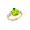 Pear Cut Peridot with Graduated Diamonds Ring - GeumJewels