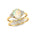 Opal Solitaire Gemstone Ring with Stackable Diamond Band - GeumJewels