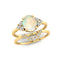 Opal Solitaire Gemstone Ring with Stackable Diamond Band - GeumJewels