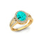 Solitaire Oval Paraiba Tourmaline Split Shank Diamond Engagement Ring - GeumJewels