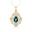 Art Deco Inspired Teardrop London Blue Topaz Diamond Pendant - GeumJewels