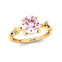 Criss Cross Nature Inspired Diamond Ring  with Round Morganite - GeumJewels