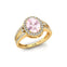 Solitaire Oval Morganite Split Shank Diamond Engagement Ring - GeumJewels
