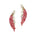 Nature Inspired Feather Shaped Cocktail Pink Sapphire Earrings with Diamond Accents - GeumJewels