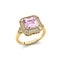 Vintage Style Square Cut Morganite Diamond Ring - GeumJewels
