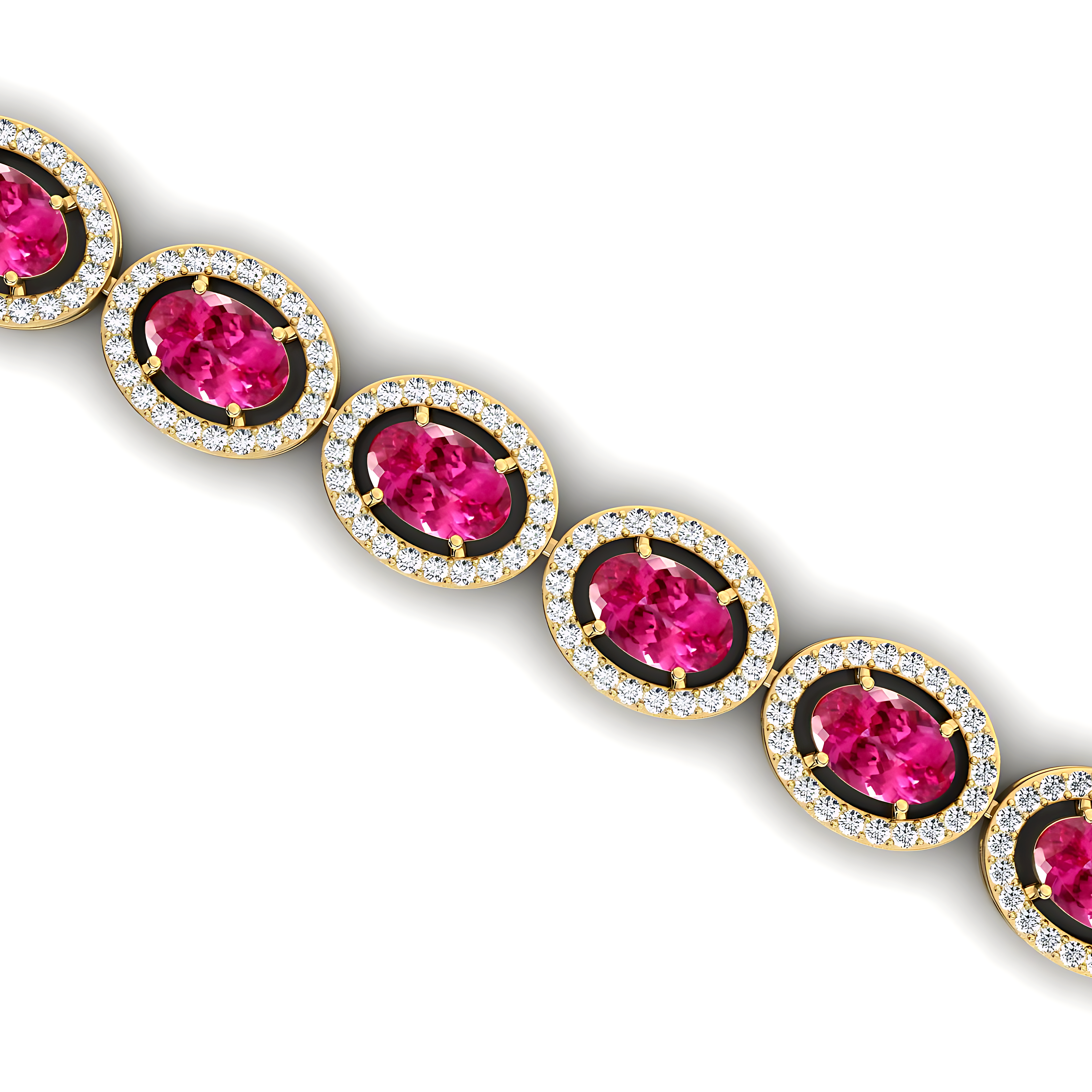 14kt Gold Jewelry Tennis Bracelet Oval Pink Sapphire Rose Gold Wedding & Engagement Perfect Jewelry - GeumJewels