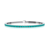 2mm Round Paraiba Tourmaline Tennis Bracelet