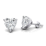 Lab Diamond Heart Solitaire Stud Earrings