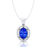 Vintage Style Oval Shaped Tanzanite Halo Set with Diamond Accents