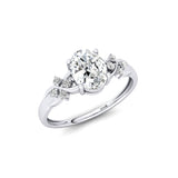 Criss Cross Diamond Ring with Oval Cut Lab Diamond