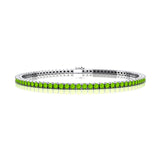 2mm Round Peridot Tennis Bracelet