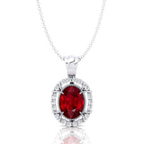 Vintage Style Oval Shaped Ruby Halo Set with Diamond Accents